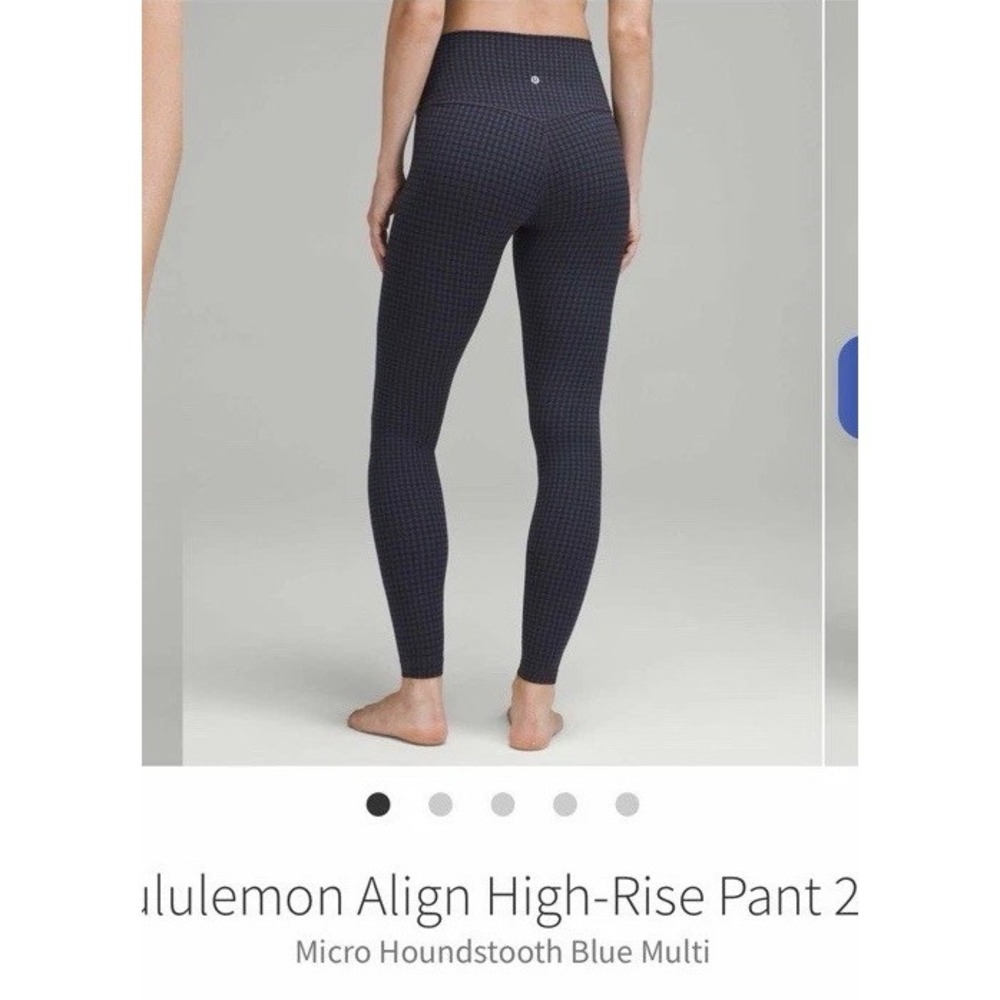 🍋EUC Lululemon Align High-Rise Pant 28" Micro Houndstooth Blue Multi Womens 14